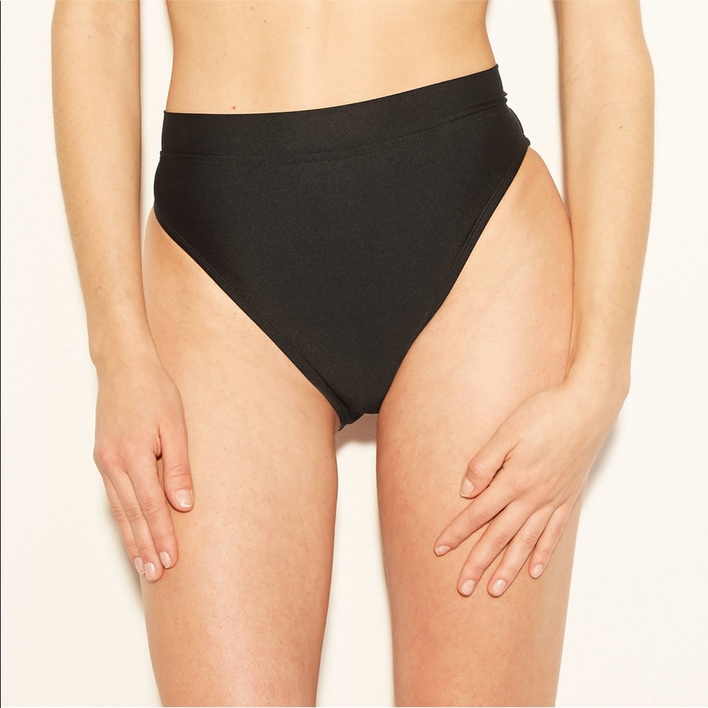 LARGE HIGH WAISTED BLACK BIKINI BOTTOMS WITH TAGS